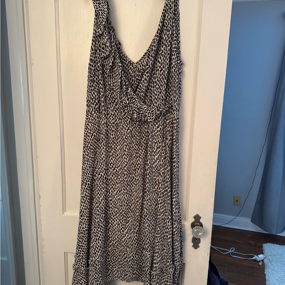 Who What Wear Asymmetrical Black and White Dress